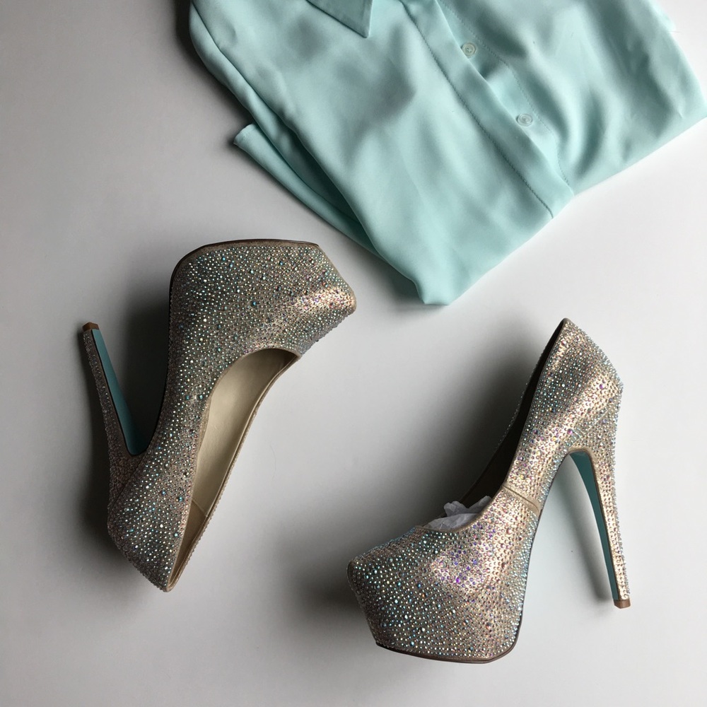 Betsey Johnson Wish Platform Evening Rhinestone